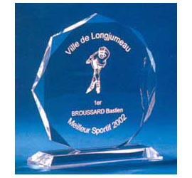 Trophée plexiglass Transparent<br>''luxe'' 117-4321