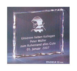 Trophée plexiglass Transparent<br>''luxe'' 118-8121
