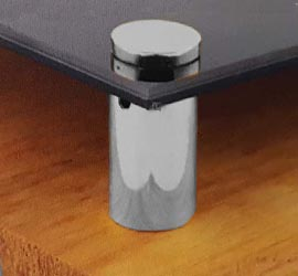 4 Entretoises rondes Luxe <br>D 15mm Lg 26mm - Argent