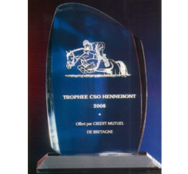 Trophée plexiglass Transparent  bleuté ''luxe'' 130-23
